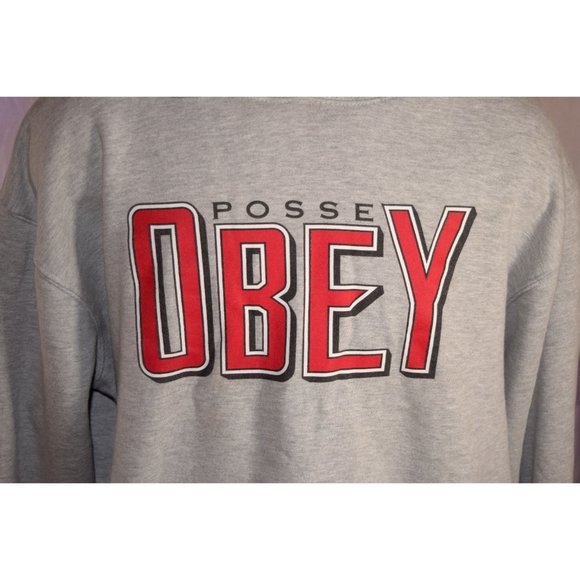 Obey Gray Pullover Hoodie size Large - Picture 2 of 7